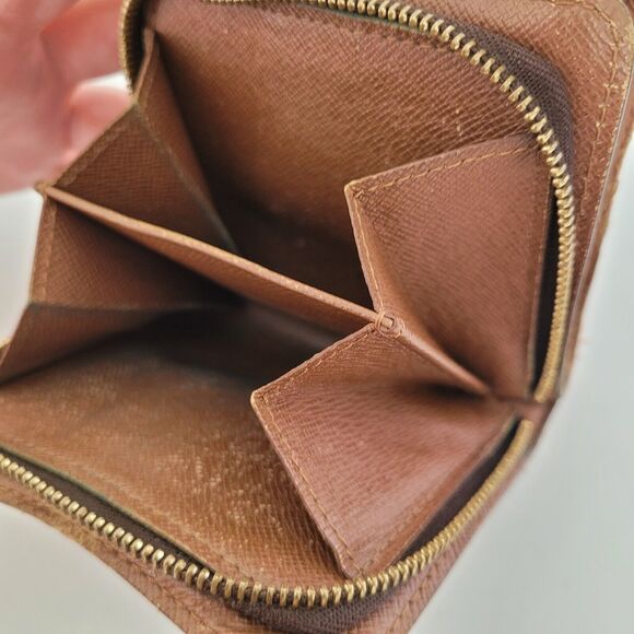 LOUIS VUITTON LV Bifold Zippy Compact Wallet Brown Medium Purse Monogram Vintage - Picture 8 of 12